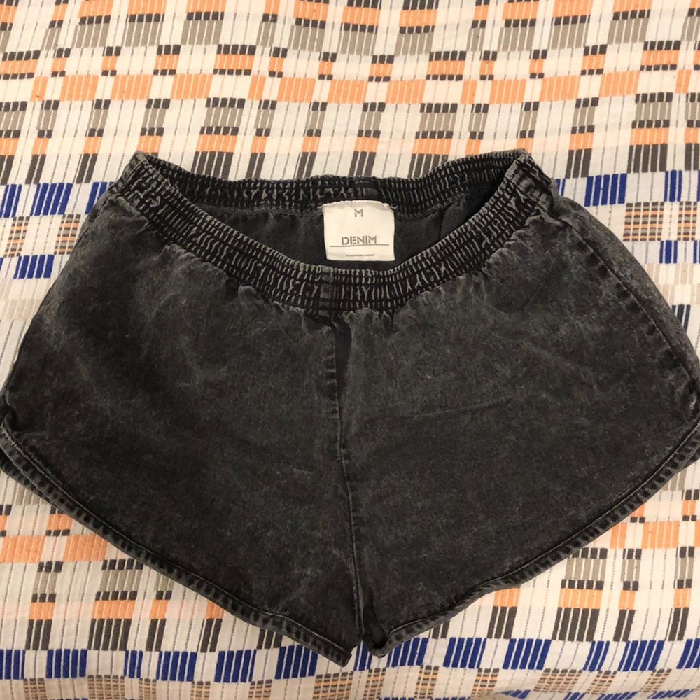 American Apparel denim shorts, black, size M